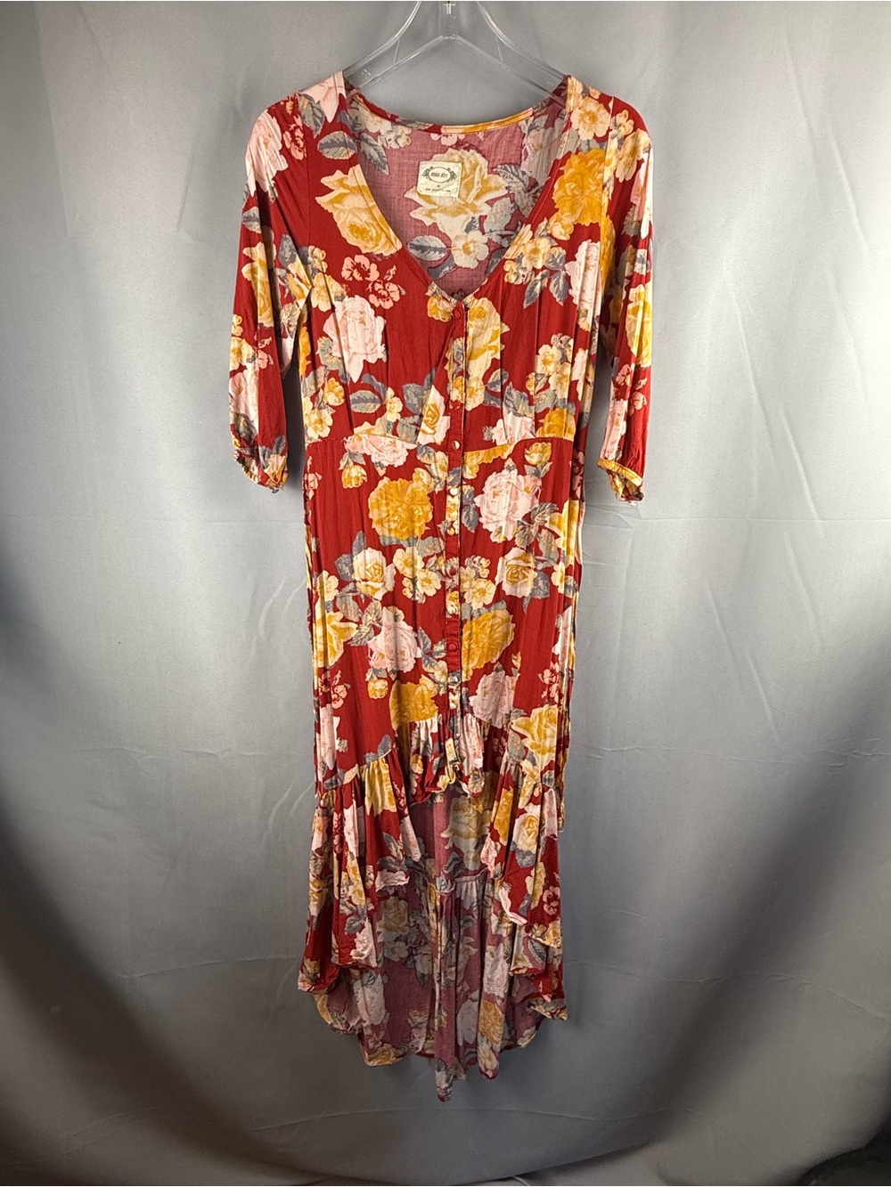 Mia Joy Floral Boho Midi Dress Medium